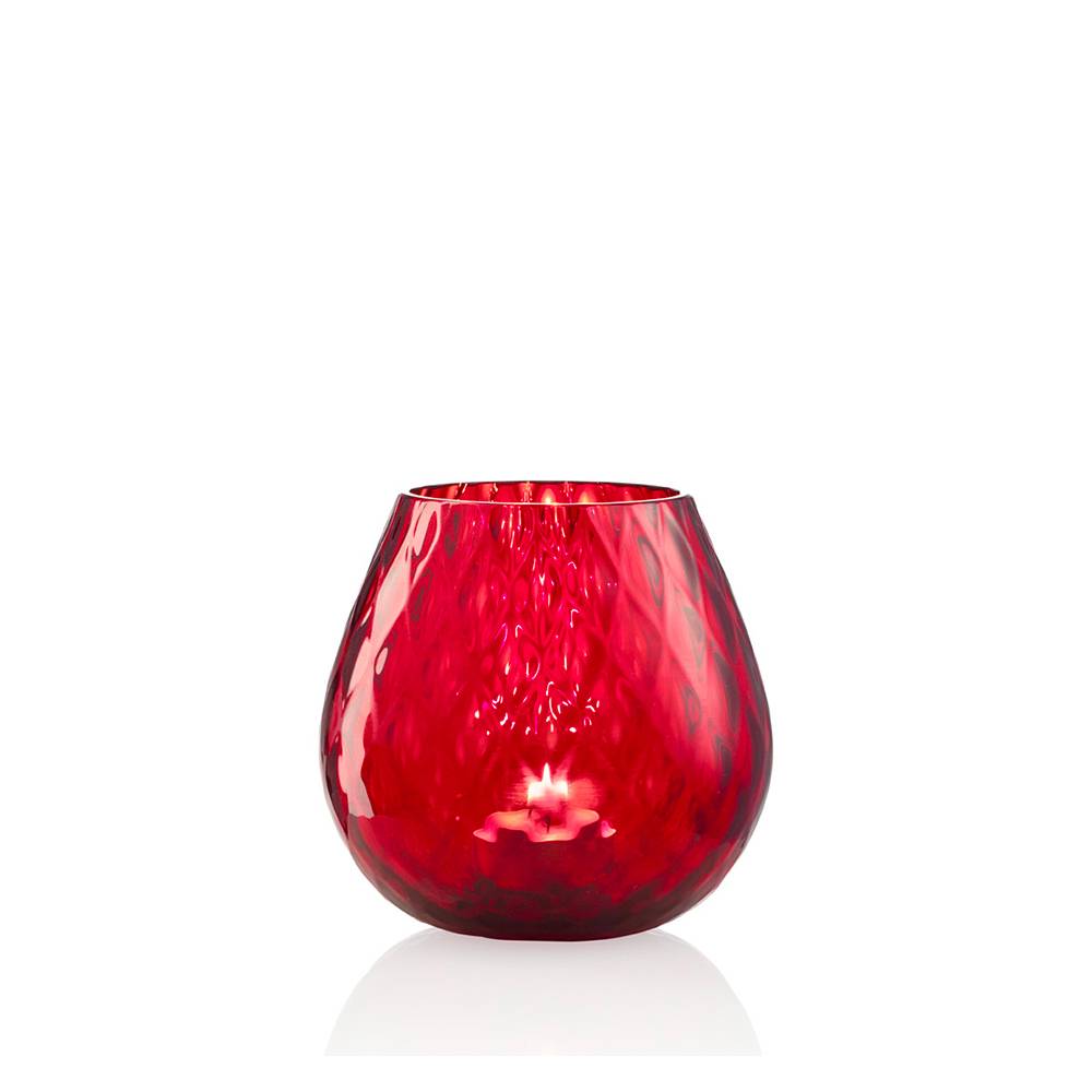 Masonmoretti Candle Holder Macramè Medium Red