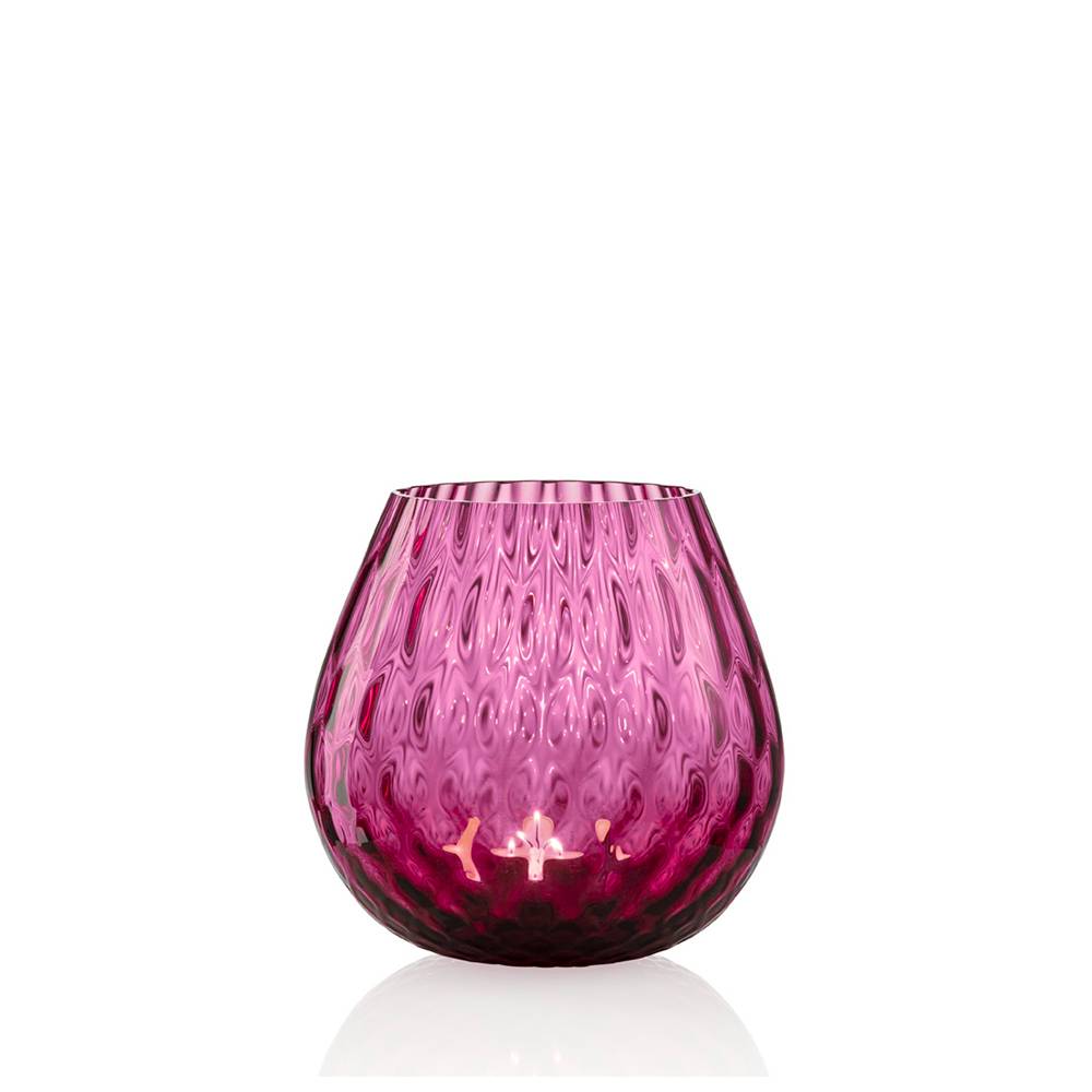 Masonmoretti Candle Holder Macramè Medium Ruby Red