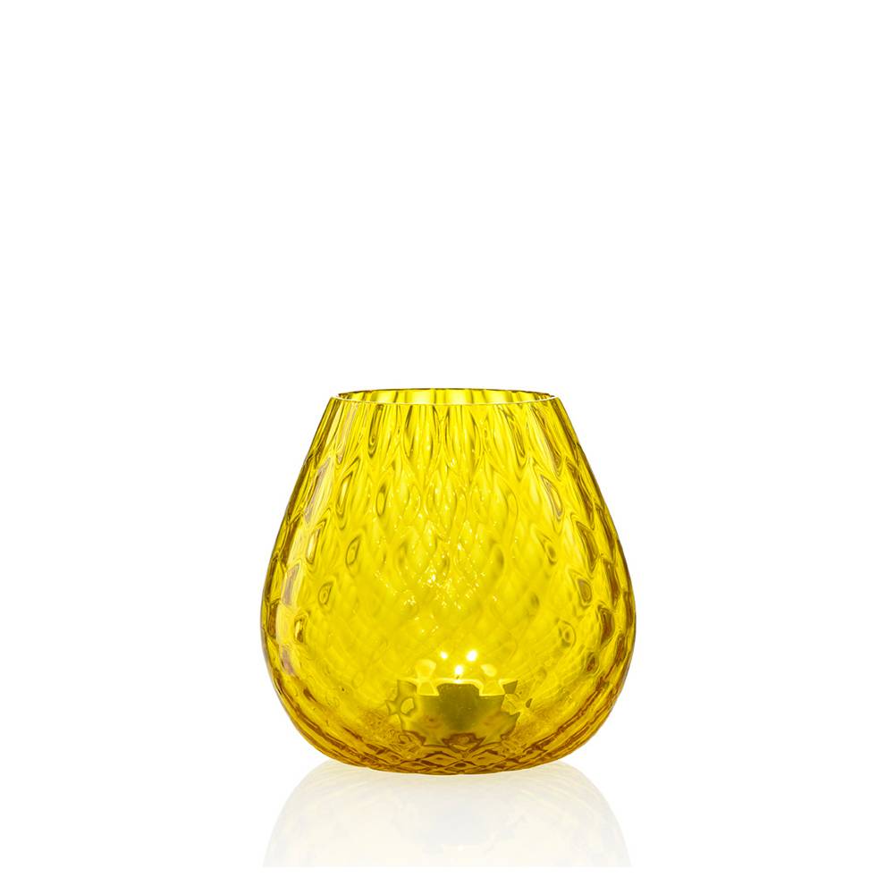 Masonmoretti Candle Holder Macramè Medium Yellow
