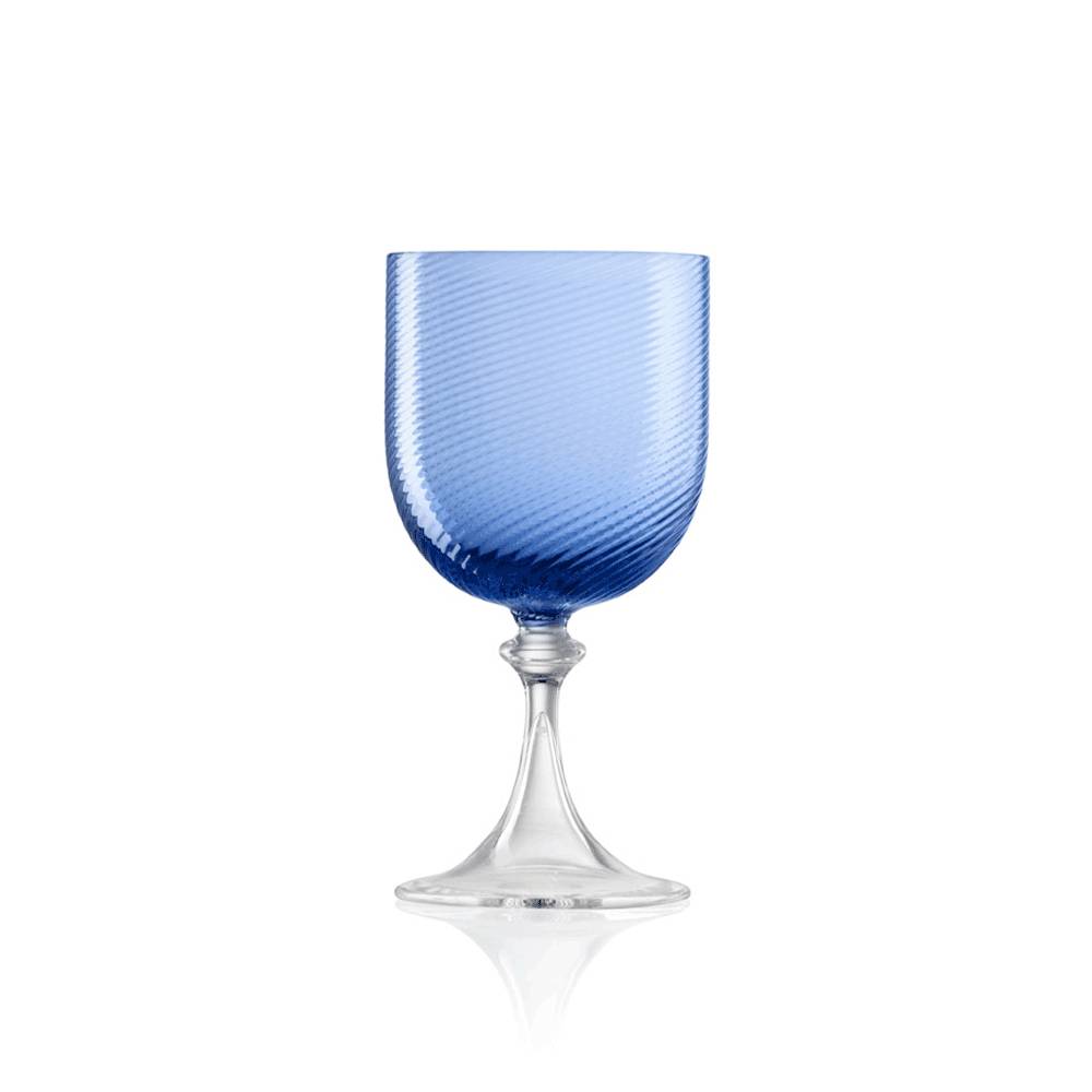Masonmoretti Red Wine Glass 3/62 Twisted Blue