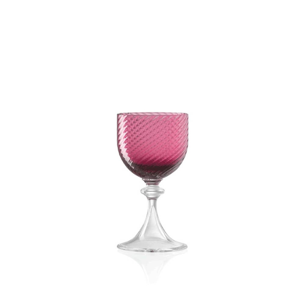 Masonmoretti Sherry Glass 3/62 Twisted Ruby Red