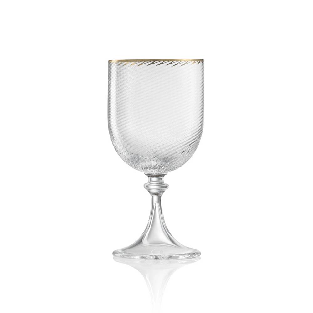 Masonmoretti Water Glass 3/62 Transparent - Gold Rim