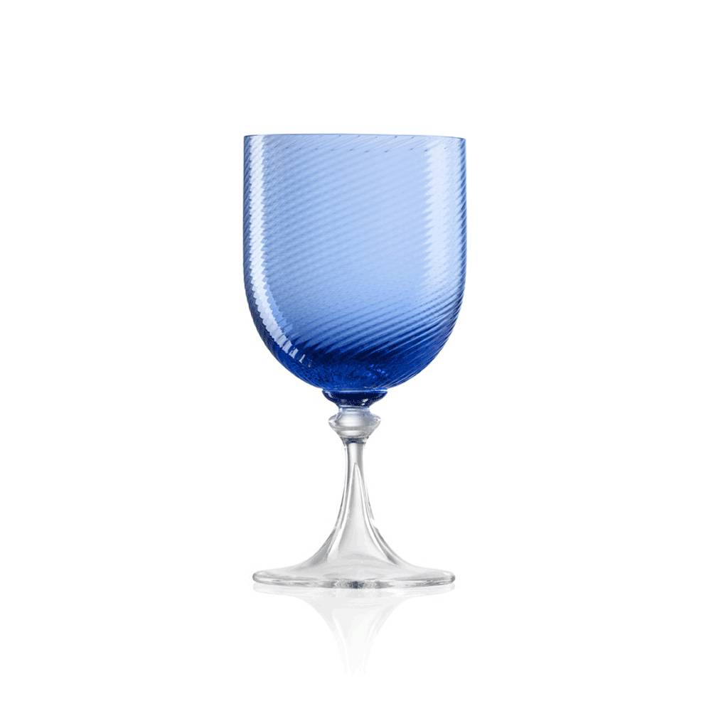 Masonmoretti Water Glass 3/62 Twisted Blue