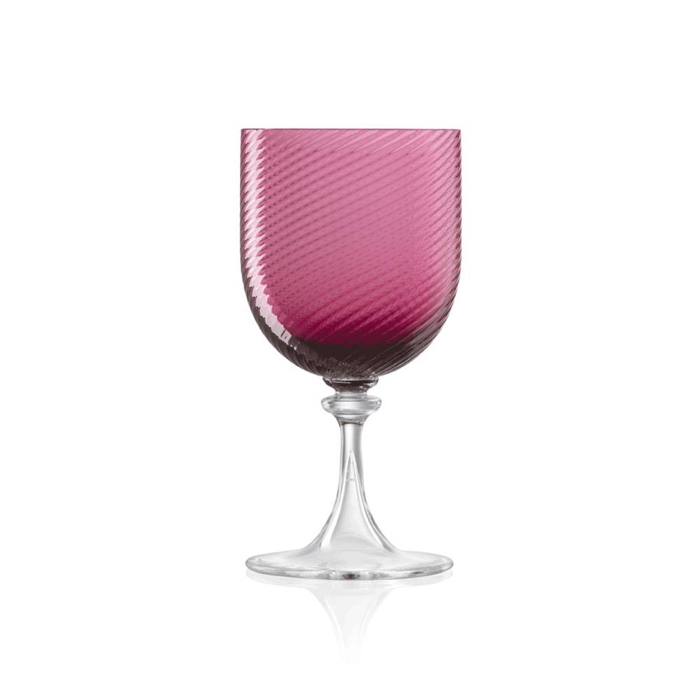 Masonmoretti Water Glass 3/62 Twisted Ruby Red