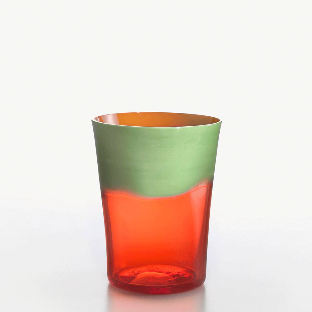 Masonmoretti Water Glass Dandy Pea Green Orange
