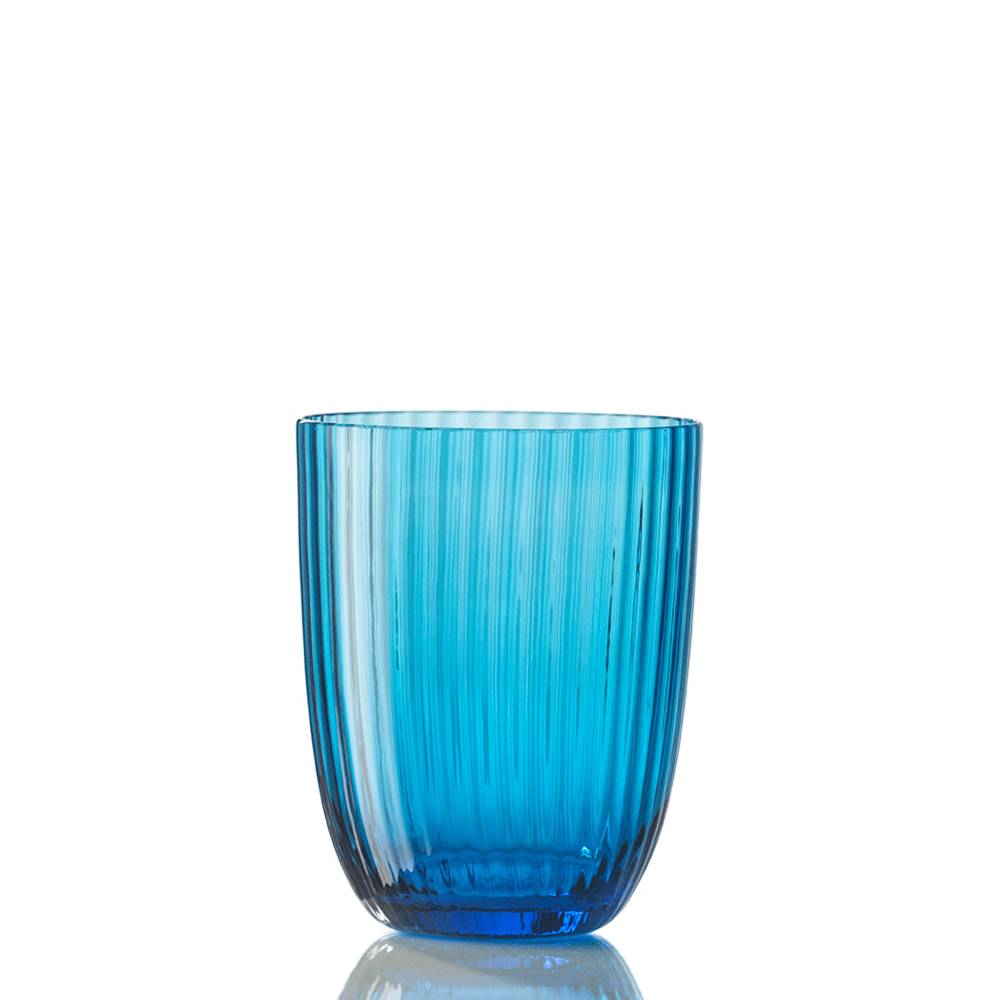 Masonmoretti Water Glass Idra Striped Aquamarine