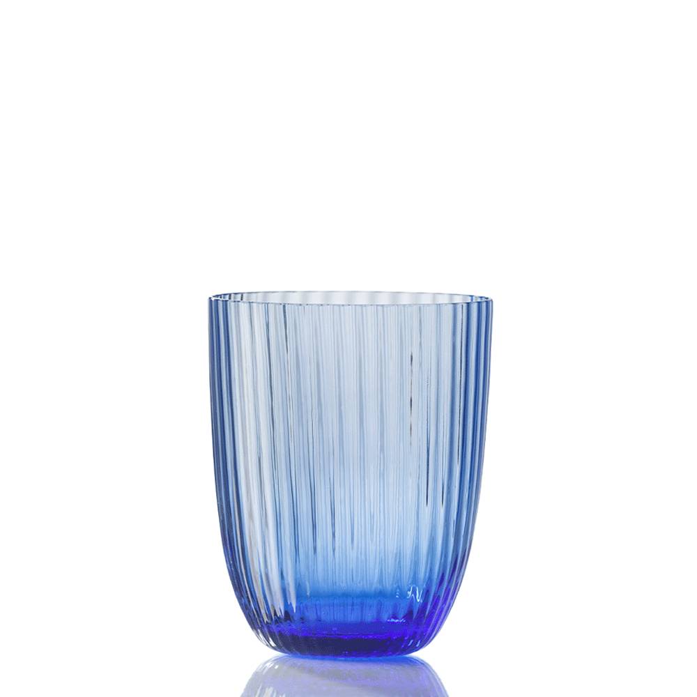 Masonmoretti Water Glass Idra Striped Light Blue