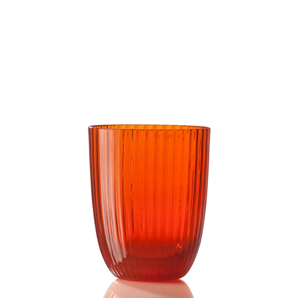 Masonmoretti Water Glass Idra Striped Orange
