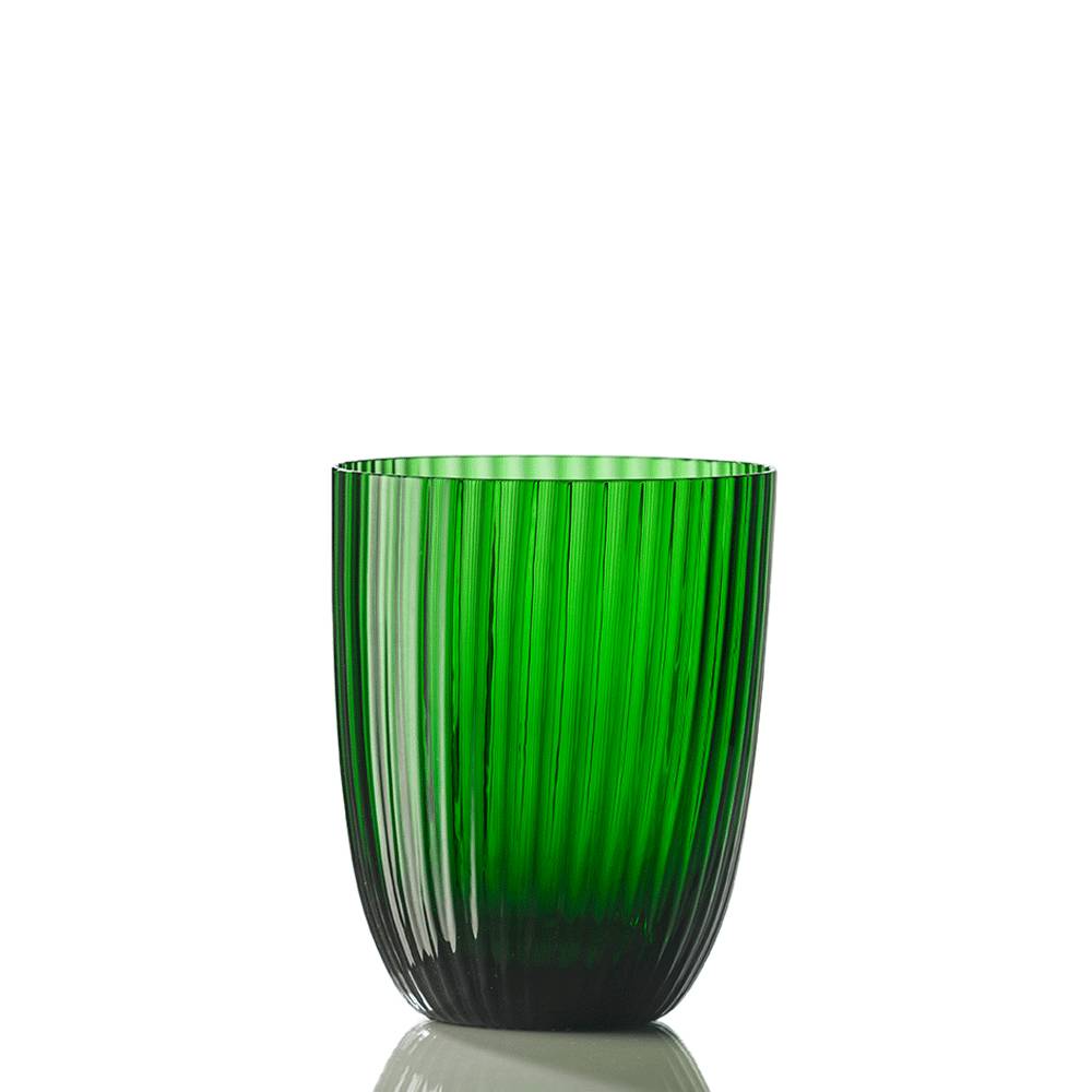 Masonmoretti Water Glass Idra Striped Pine Green