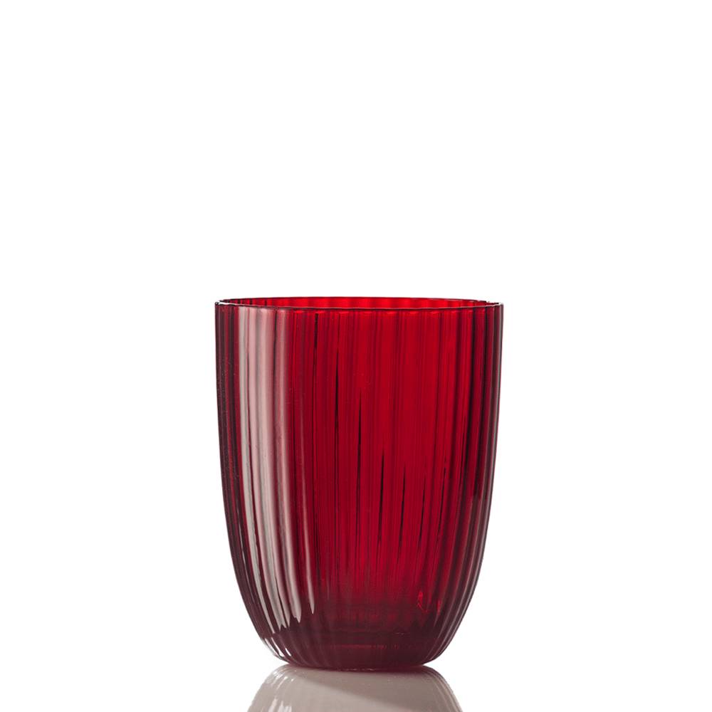 Masonmoretti Water Glass Idra Striped Red