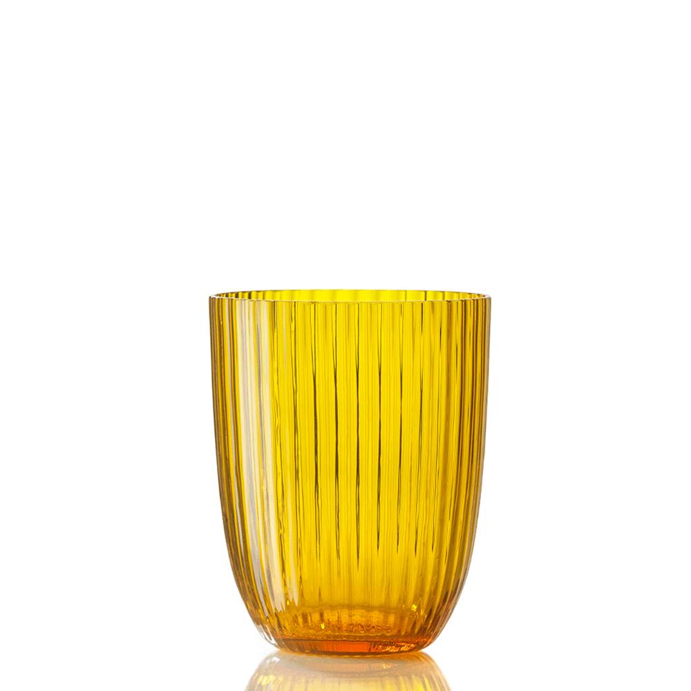 Masonmoretti Water Glass Idra Striped Yellow