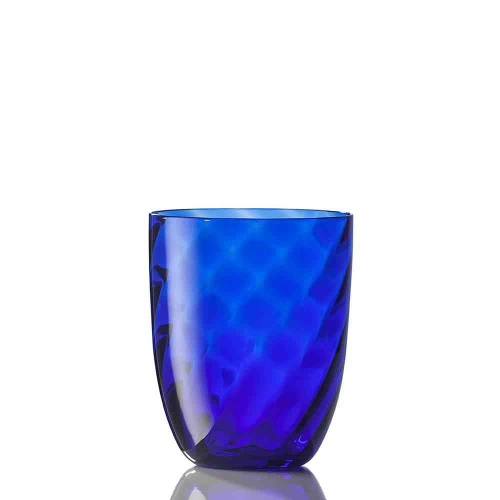 Masonmoretti Water Glass Optic Twisted Blue