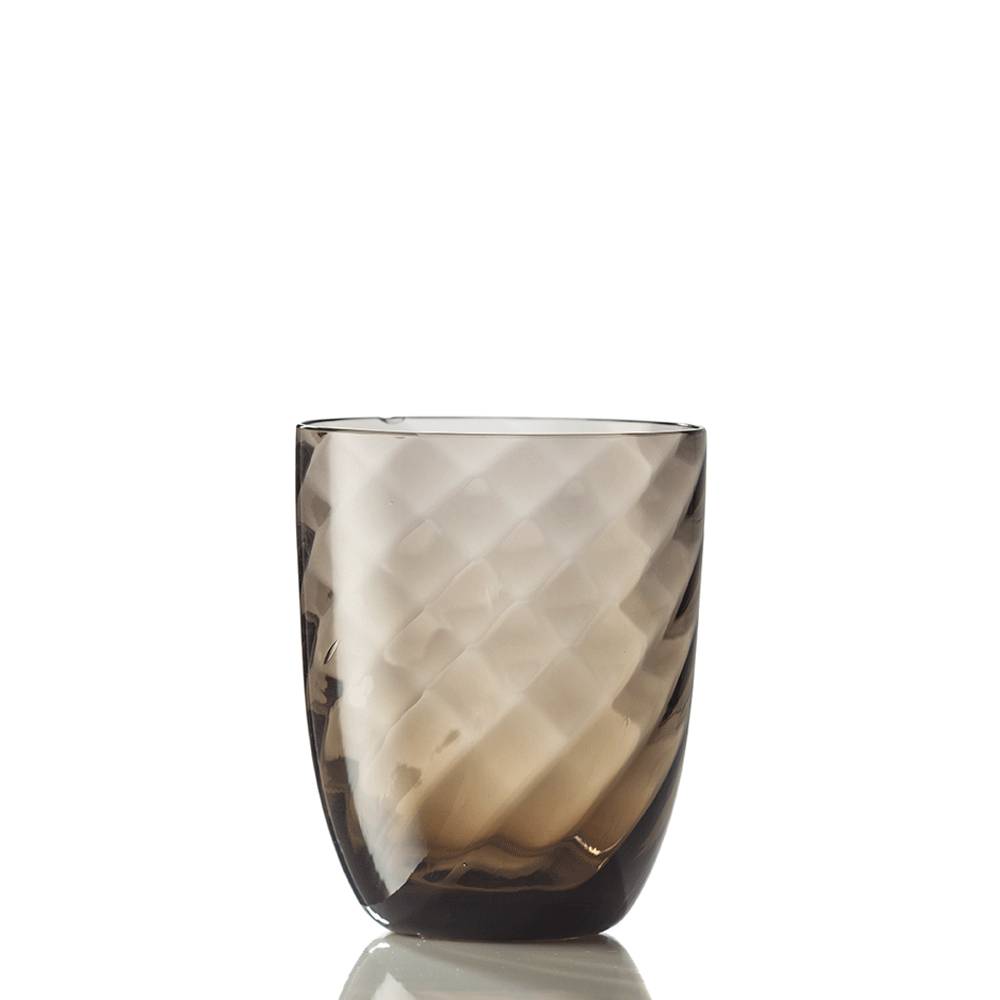 Masonmoretti Water Glass Optic Twisted Brown