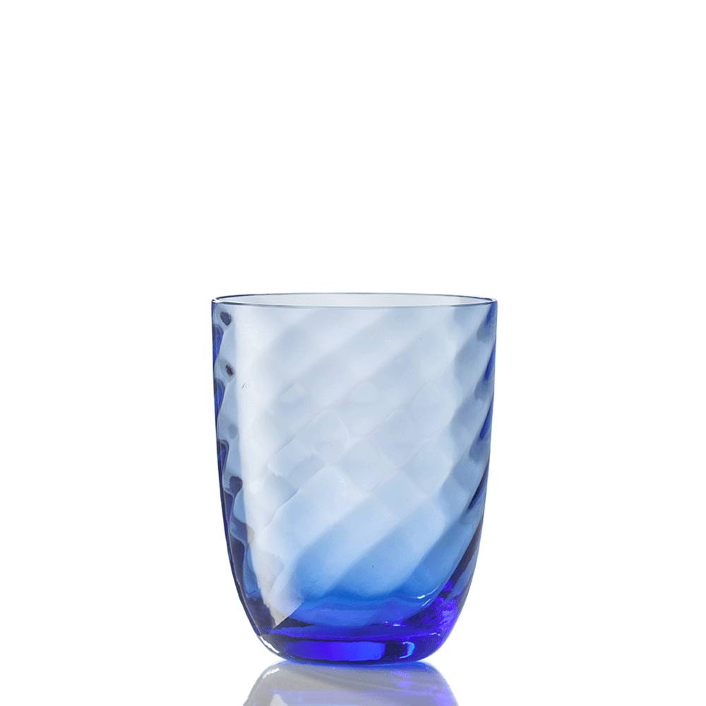 Masonmoretti Water Glass Optic Twisted Light Blue