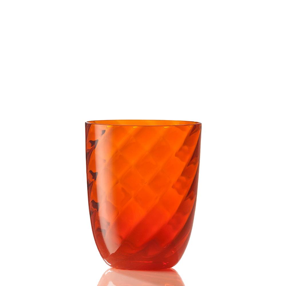 Masonmoretti Water Glass Optic Twisted Orange