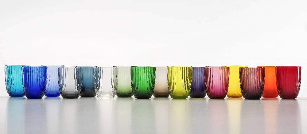 Masonmoretti Set of 16 Idra Tumblers, Striped Collection