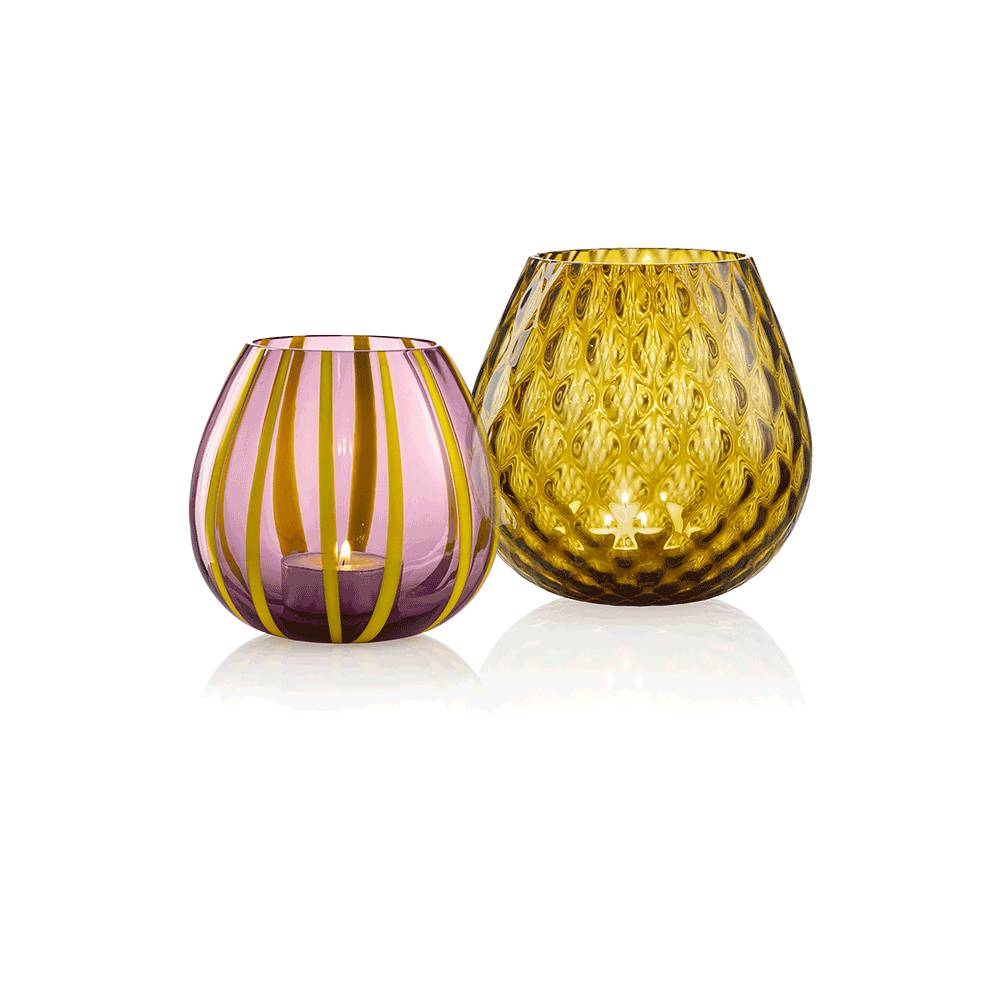 Masonmoretti Set of 2 Macramé & String Bull Brown and Violet