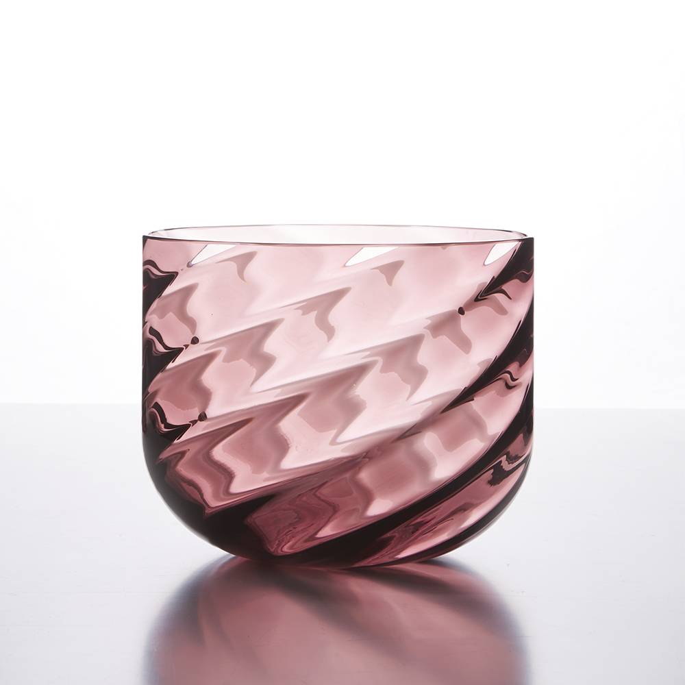 Masonmoretti Vase Medium Blow Bowl Twisted Optic Purple
