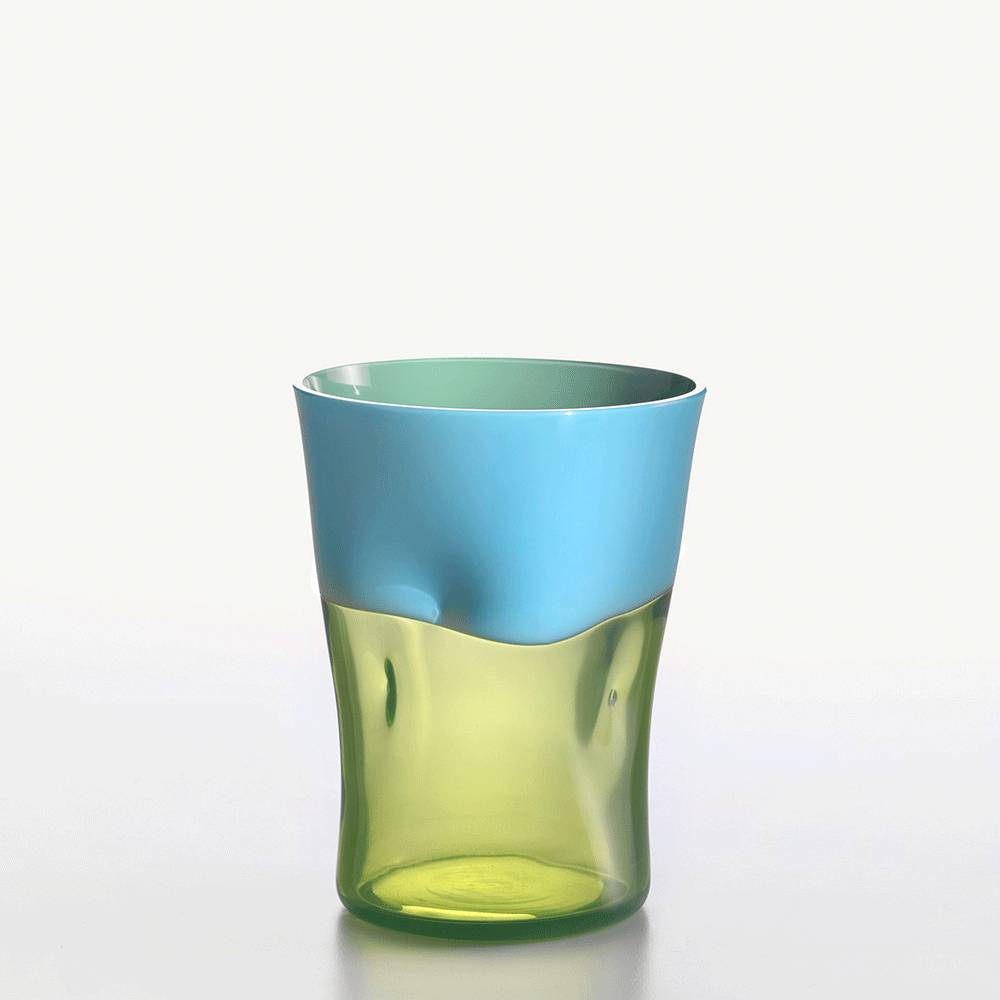 Masonmoretti Water Glass Dandy Light Blue-Acid Green