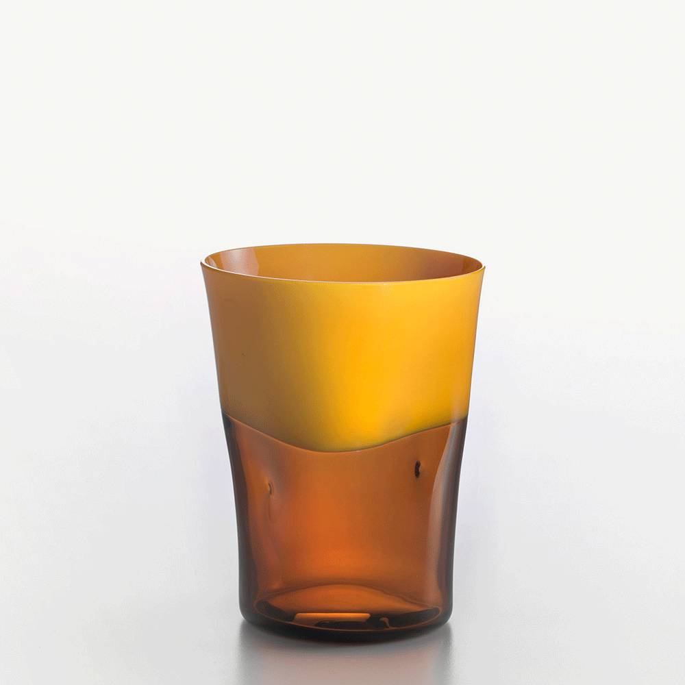 Masonmoretti Water Glass Dandy Sunflower Yellow Brown