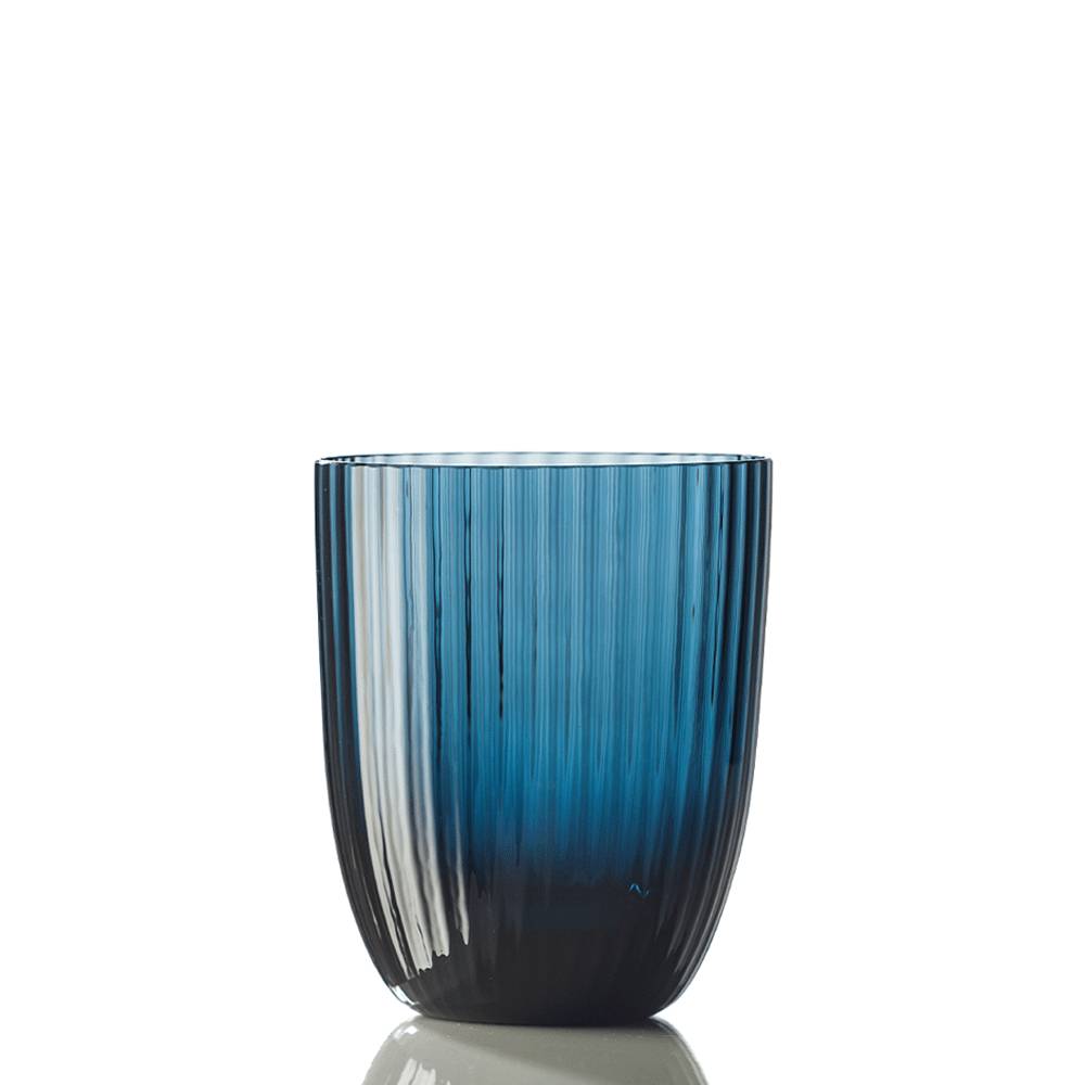 Masonmoretti Water Glass Idra Striped Air Force Blue