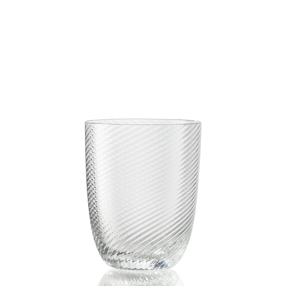 Masonmoretti Water Glass Idra Twisted Striped Transparent