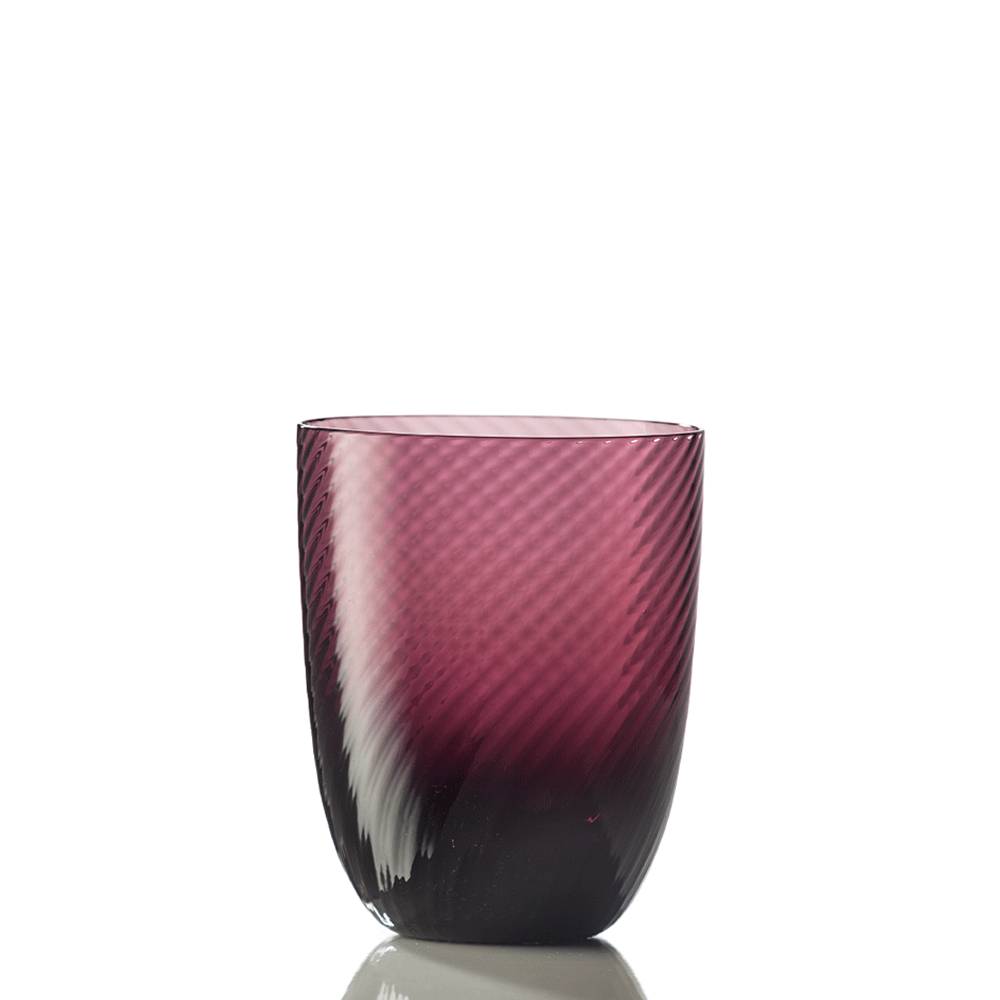 Masonmoretti Water Glass Idra Twisted Striped Violet