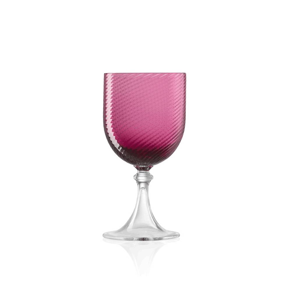 Masonmoretti White Wine Glass 3/62 Twisted Ruby Red