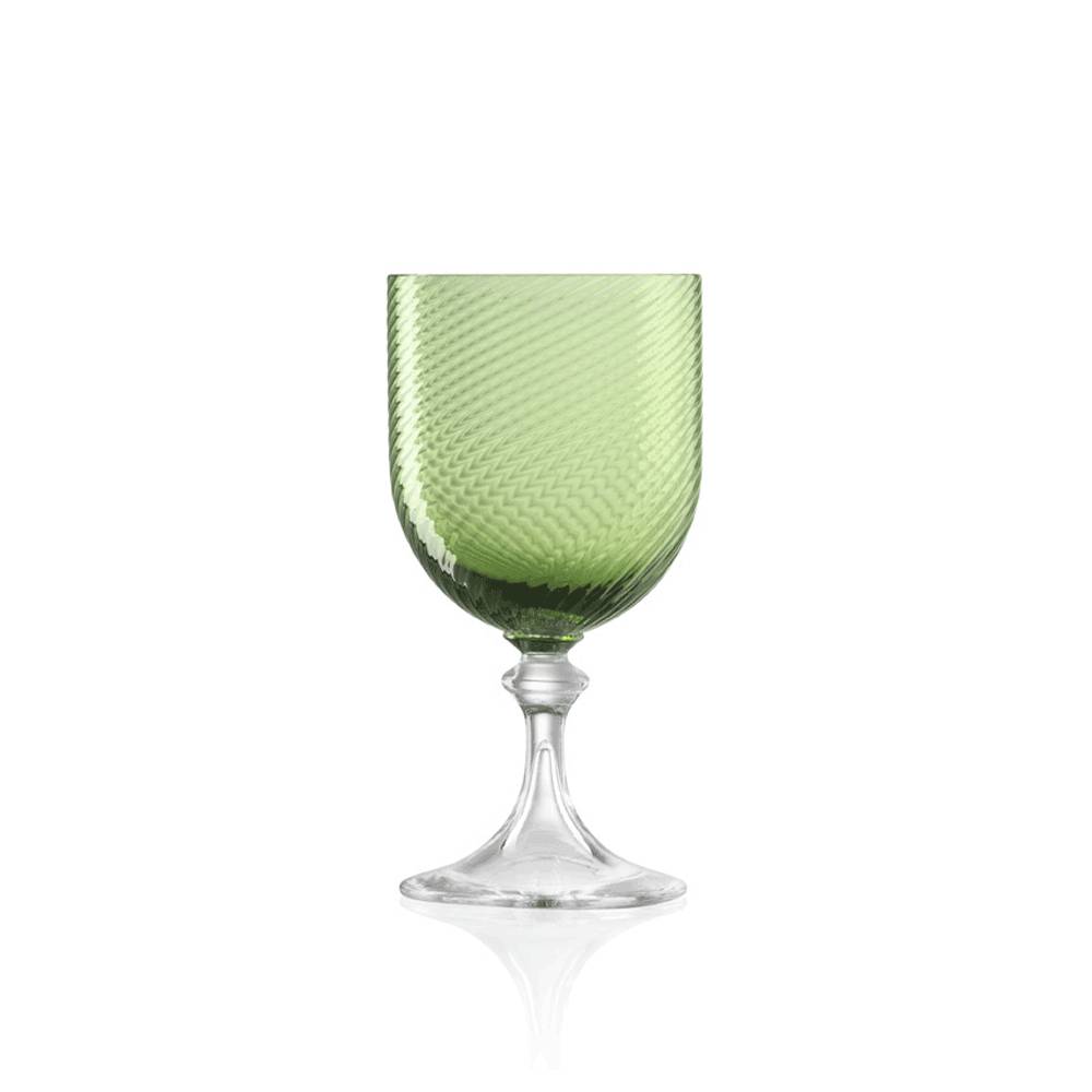 Masonmoretti White Wine Glass 3/62 Twisted Soraya Green