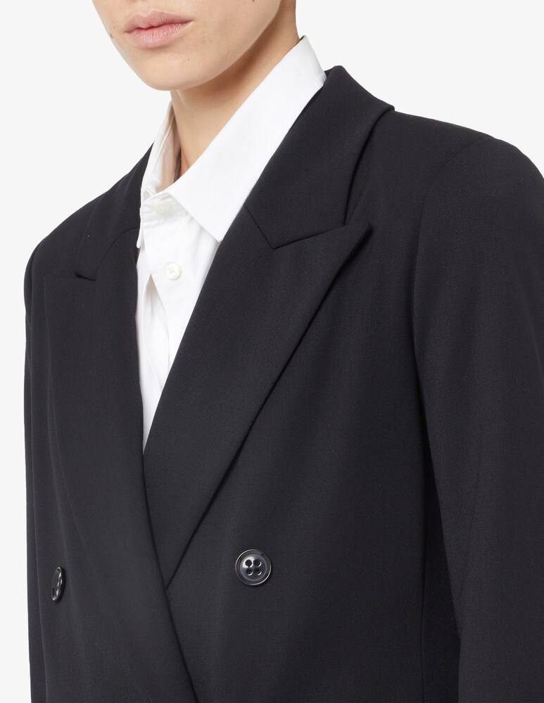 24.7 Studio Giacca Doppiopetto Lungo In Misto Lana