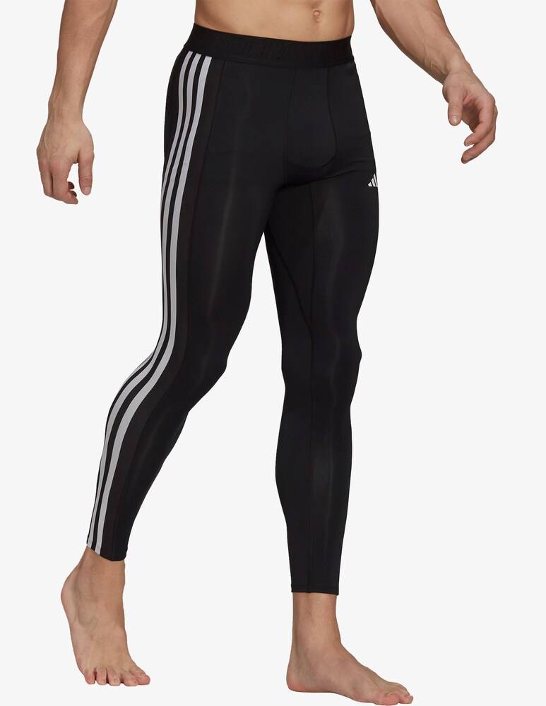 Adidas Performance Leggings 3 Righe Tech Fit - Nero