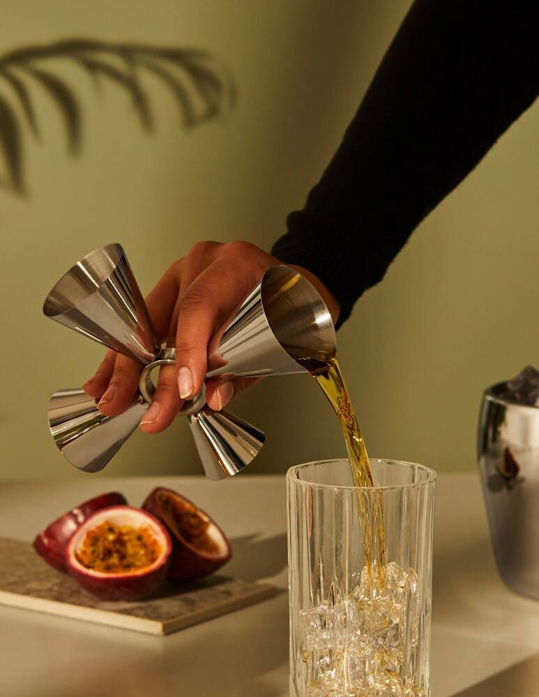 Alessi The Tending Box Quadri Combo Jigger - Argento
