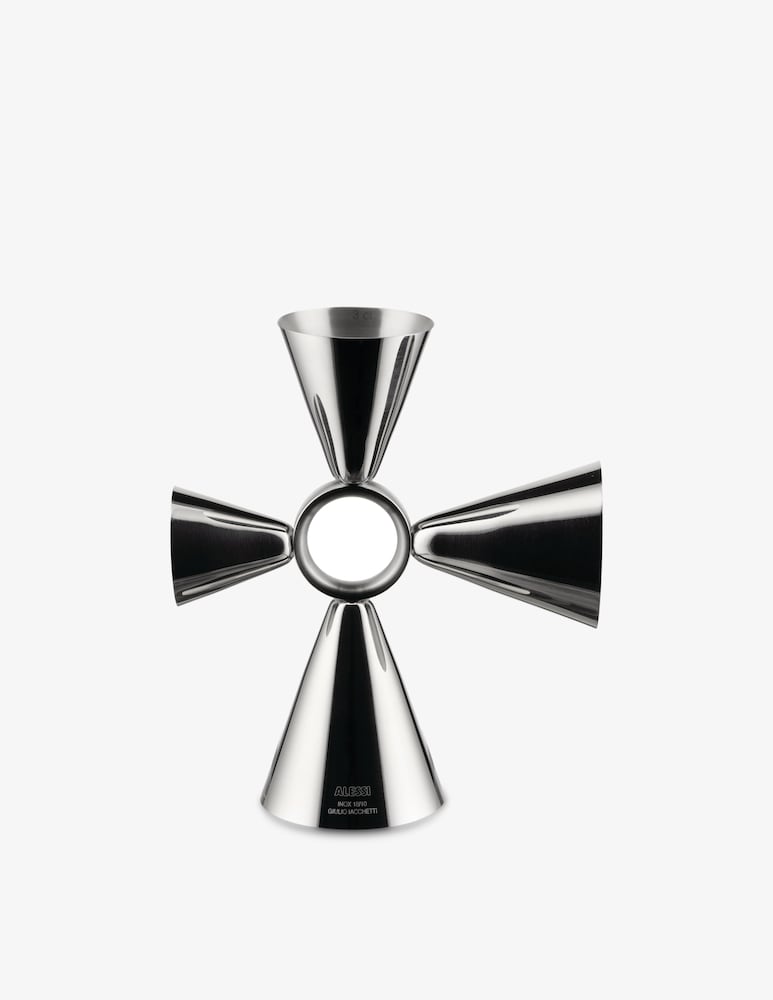 Alessi The Tending Box Quadri Combo Jigger - Argento