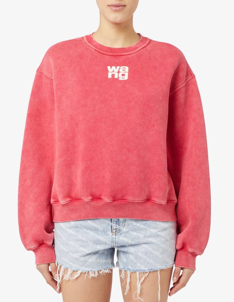 Alexander Wang Felpa girocollo con logo a sbuffo