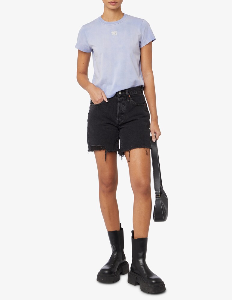 Alexander Wang T-shirt In Cotone Con Logo - Azzurro