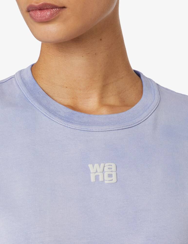 Alexander Wang T-shirt In Cotone Con Logo - Azzurro