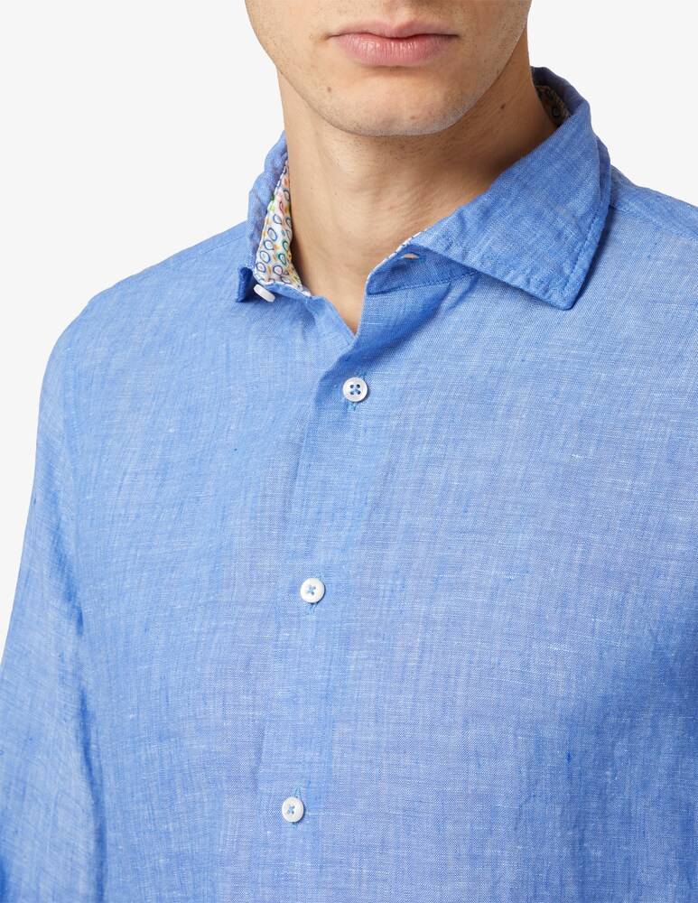 Altemflower Camicia Lino Contrasto