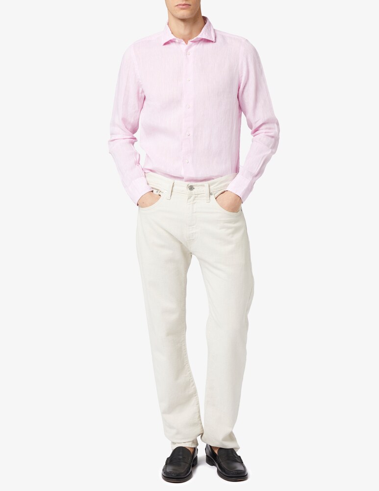 Altemflower Camicia Lino Contrasto