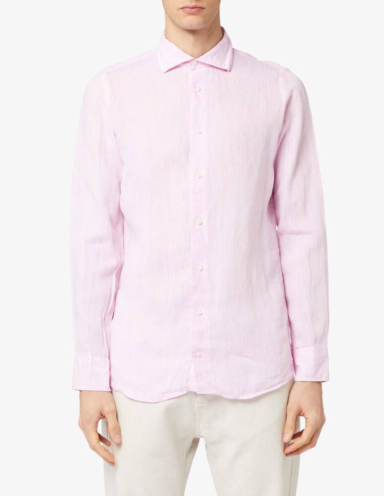 Altemflower Camicia lino contrasto