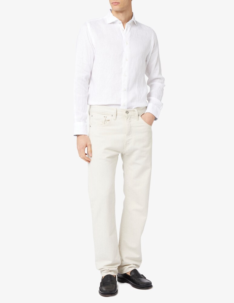 Altemflower Camicia Lino Contrasto