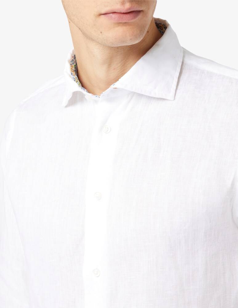 Altemflower Camicia Lino Contrasto