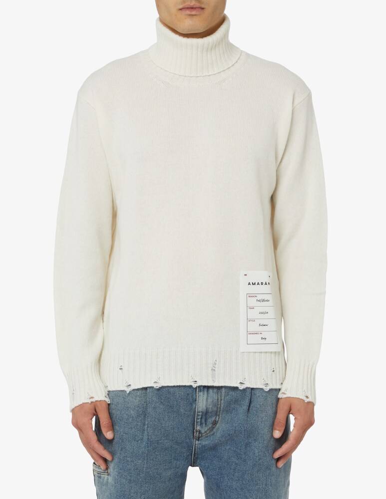 Amaranto Dolcevita lana cashmere rotture