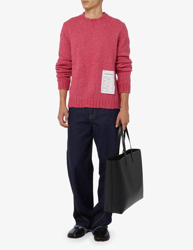 Amaranto Maglia Girocollo Alpaca Rotture
