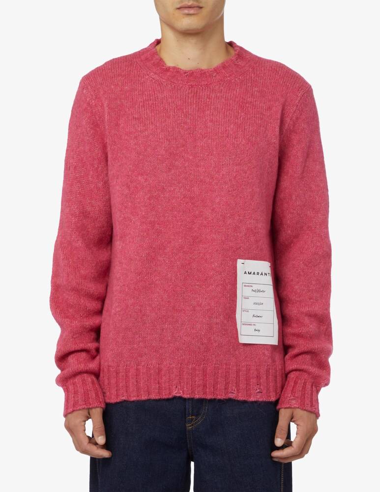 Amaranto Maglia girocollo alpaca rotture