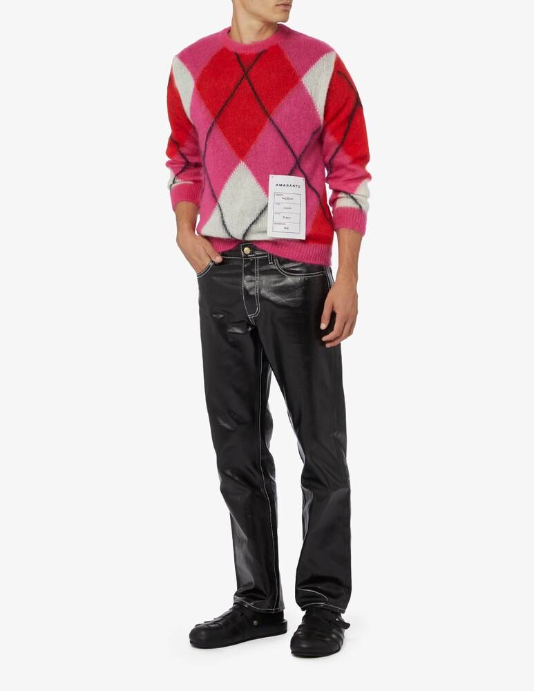 Amaranto Maglia Girocollo Rombi