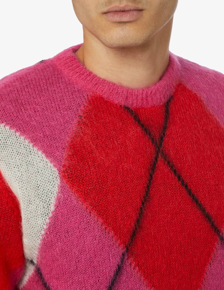 Amaranto Maglia Girocollo Rombi