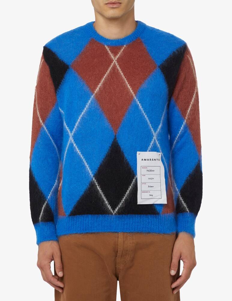 Amaranto Maglia girocollo rombi