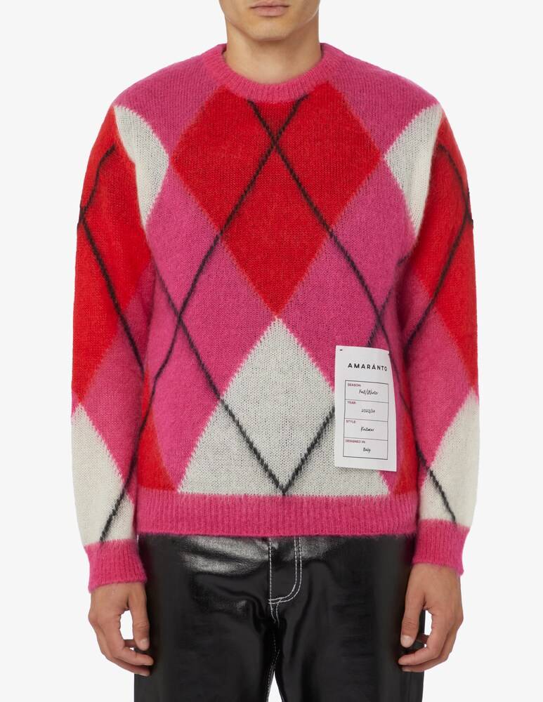 Amaranto Maglia girocollo rombi
