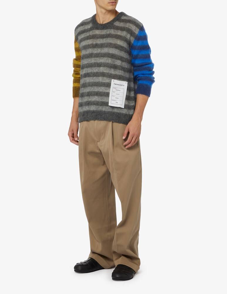 Amaranto Maglia Girocollo Tricolor Mohair