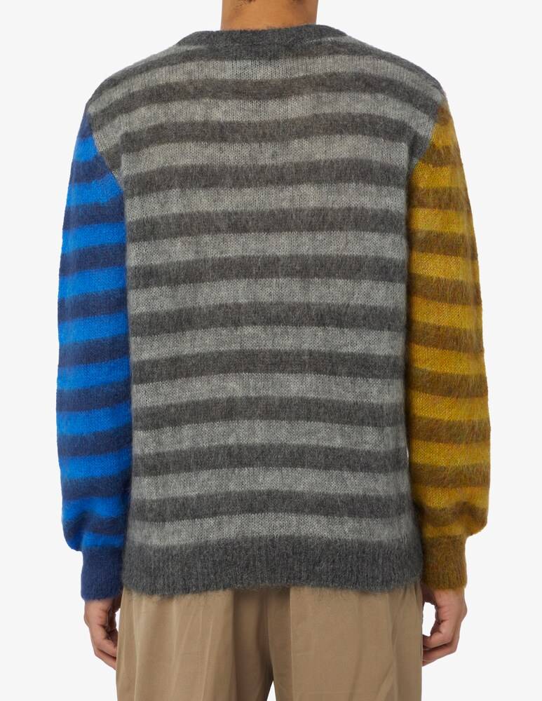 Amaranto Maglia Girocollo Tricolor Mohair